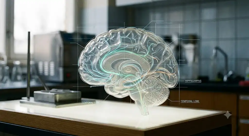 海馬・側頭葉・大脳皮質が織りなす記憶照合の仕組みを図解したもの。
Image conceptualized by AI based on 不思議体験解体新書