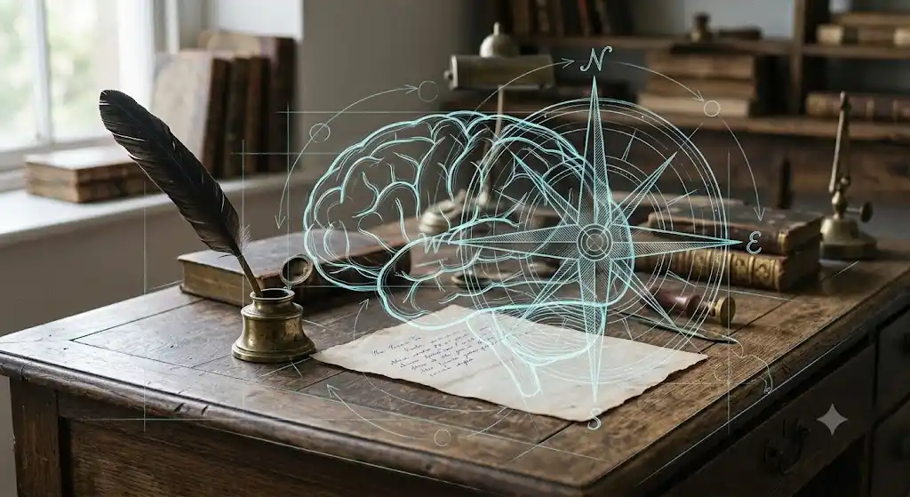 19世紀の科学と超心理学が交差する様子を示す図解